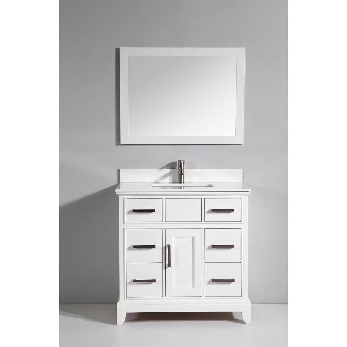 Vanity art - Single Sink Vanity 36" with mirror - 1036 – Super White Phoenix Stone