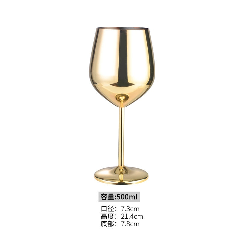 stainless steel copper plated single-layer goblet cocktail glass 500 ml wine glass champagne glass