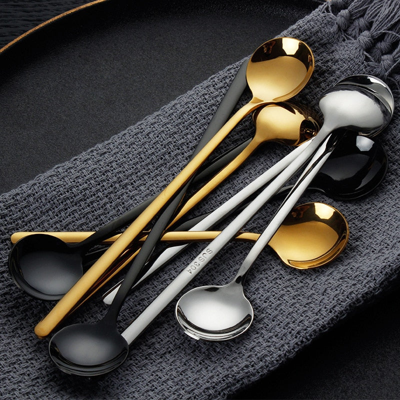 Mixing Spoon Round Shape Stainless Steel