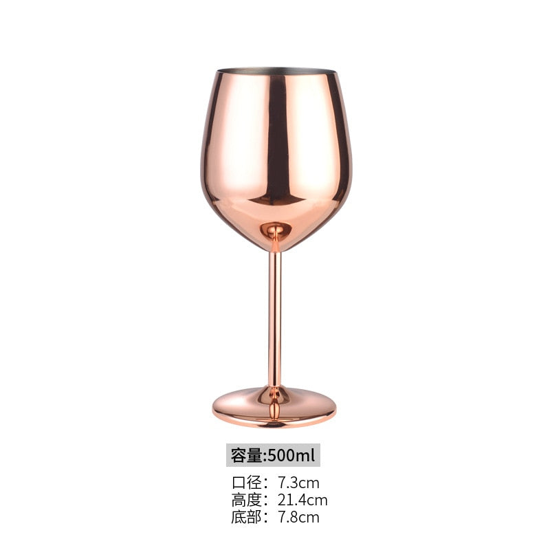 stainless steel copper plated single-layer goblet cocktail glass 500 ml wine glass champagne glass