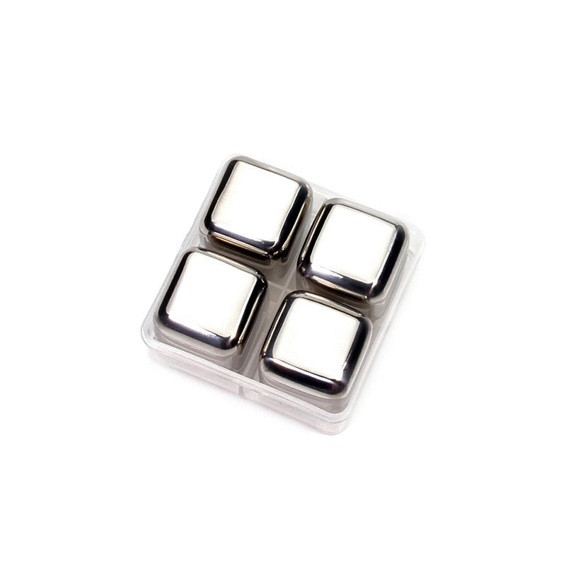 Stainless Steel Ice Cubes, Reusable Chilling Stones for Whiskey Wine