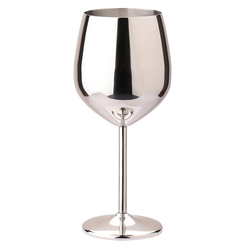 Stainless Steel Goblet Champagne Cup Wine Glass Cocktail Glass