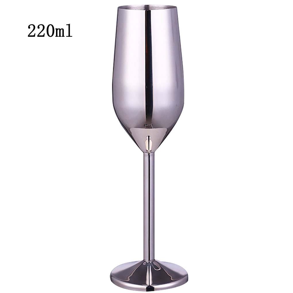 Stainless Steel Goblet Champagne Cup Wine Glass Cocktail Glass