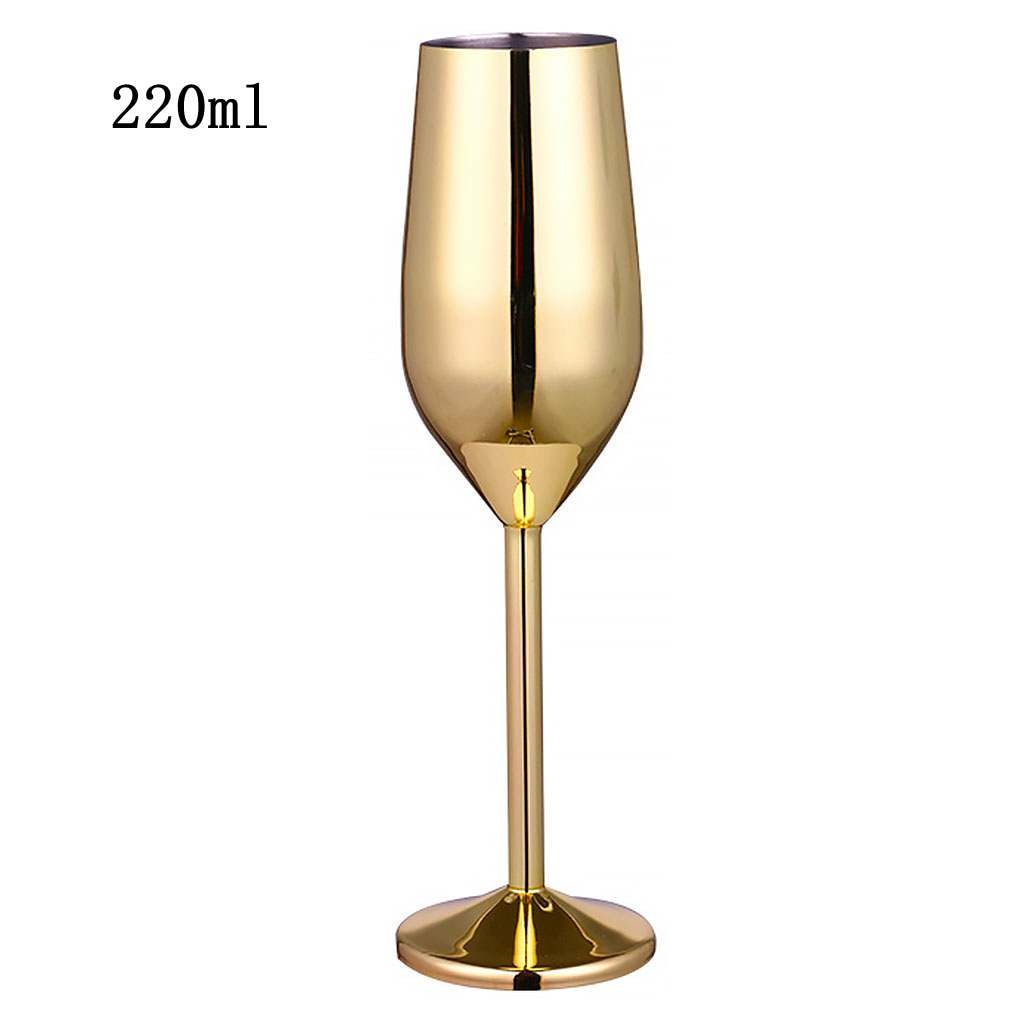 Stainless Steel Goblet Champagne Cup Wine Glass Cocktail Glass