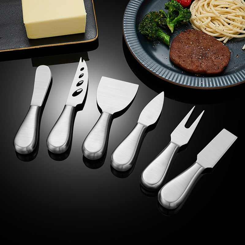 Golden Silver Stainless Steel Butter Cheese Knife Fork