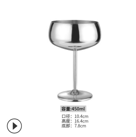 stainless steel copper plated single-layer goblet cocktail glass 500 ml wine glass champagne glass