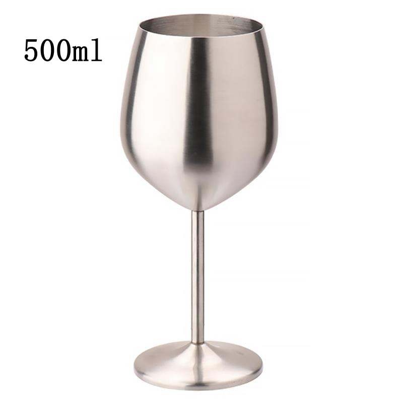 Stainless Steel Goblet Champagne Cup Wine Glass Cocktail Glass