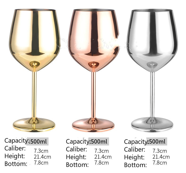 stainless steel copper plated single-layer goblet cocktail glass 500 ml wine glass champagne glass