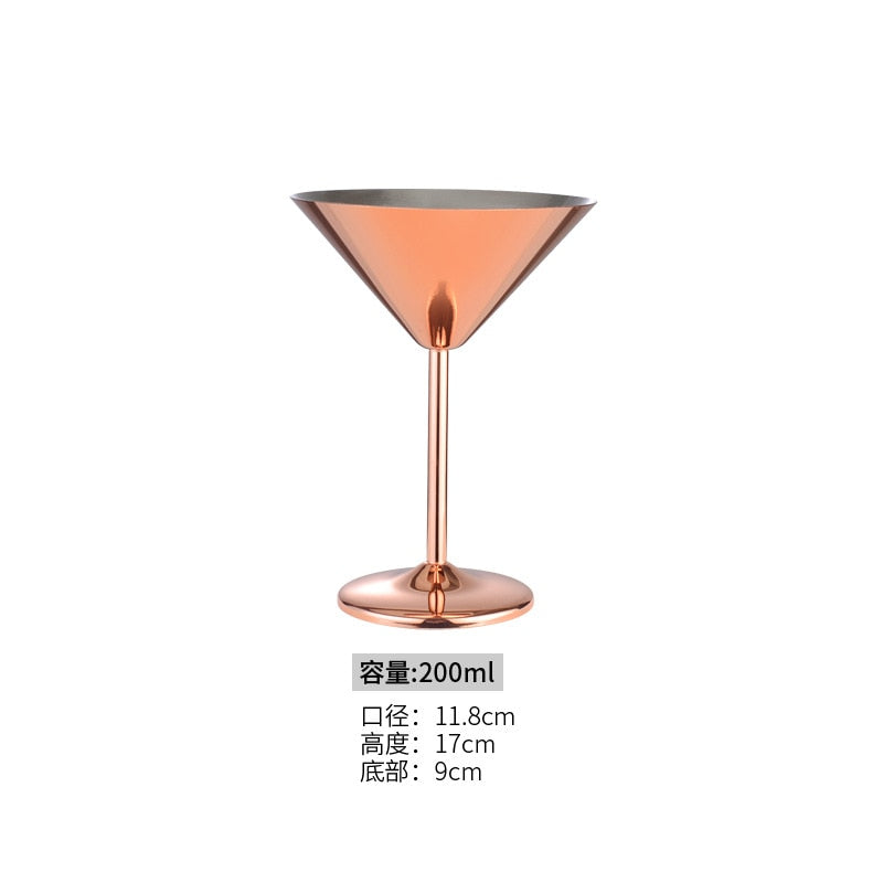 stainless steel copper plated single-layer goblet cocktail glass 500 ml wine glass champagne glass