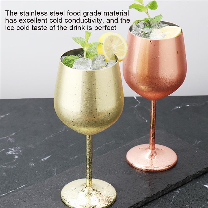 Stainless Steel Goblet Champagne Cup Wine Glass Cocktail Glass