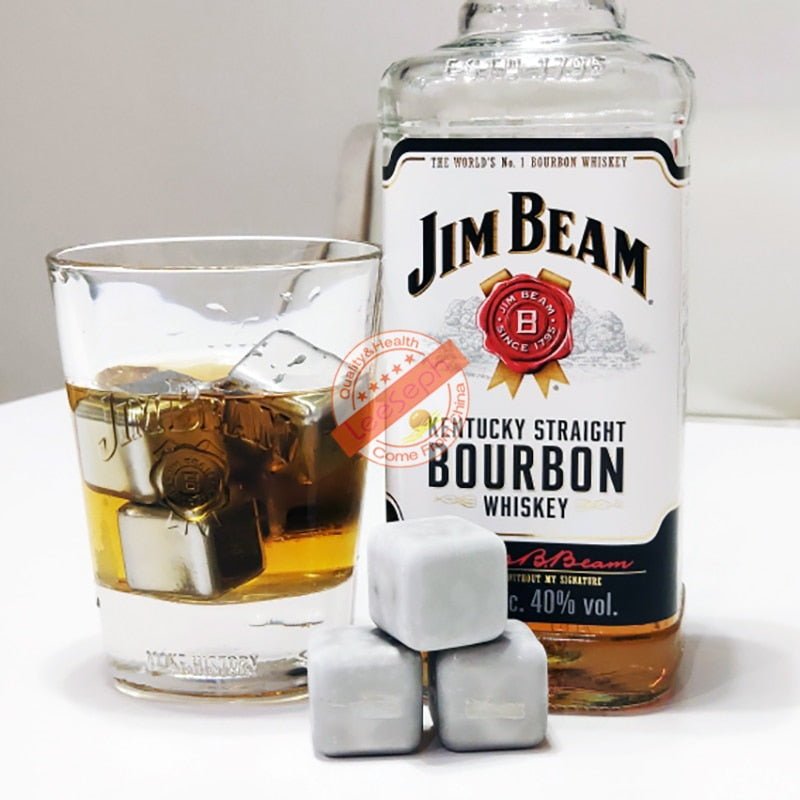 Stainless Steel Ice Cubes, Reusable Chilling Stones for Whiskey Wine