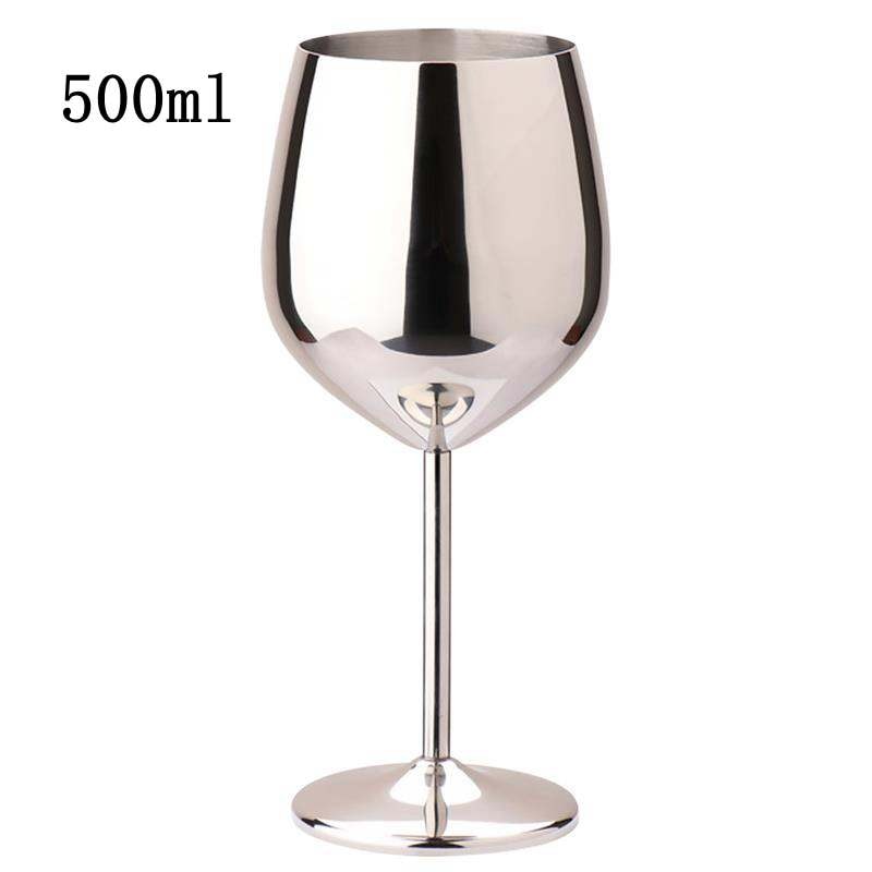 Stainless Steel Goblet Champagne Cup Wine Glass Cocktail Glass