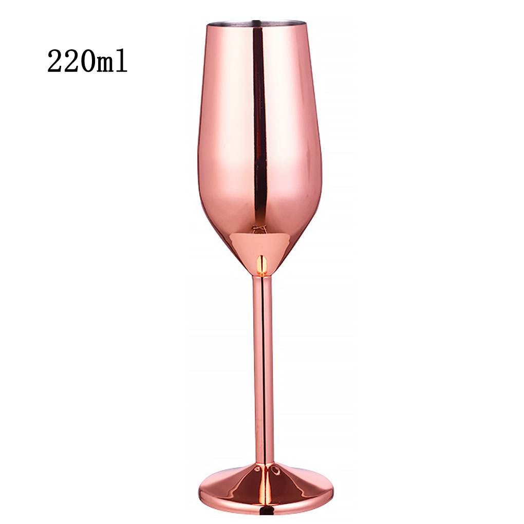 Stainless Steel Goblet Champagne Cup Wine Glass Cocktail Glass