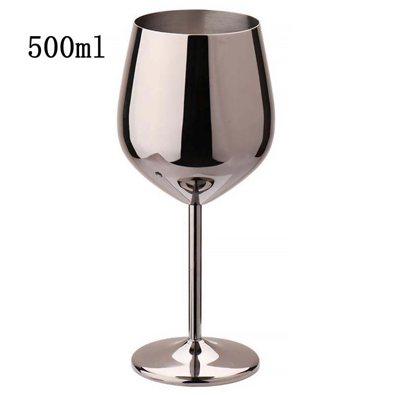 Stainless Steel Goblet Champagne Cup Wine Glass Cocktail Glass