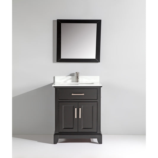 Vanity art - Single Sink Vanity  30" Espresso– Super White Phoenix Stone