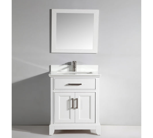 Vanity art - Single Sink Vanity 30" – Super White Phoenix Stone with mirror 1030